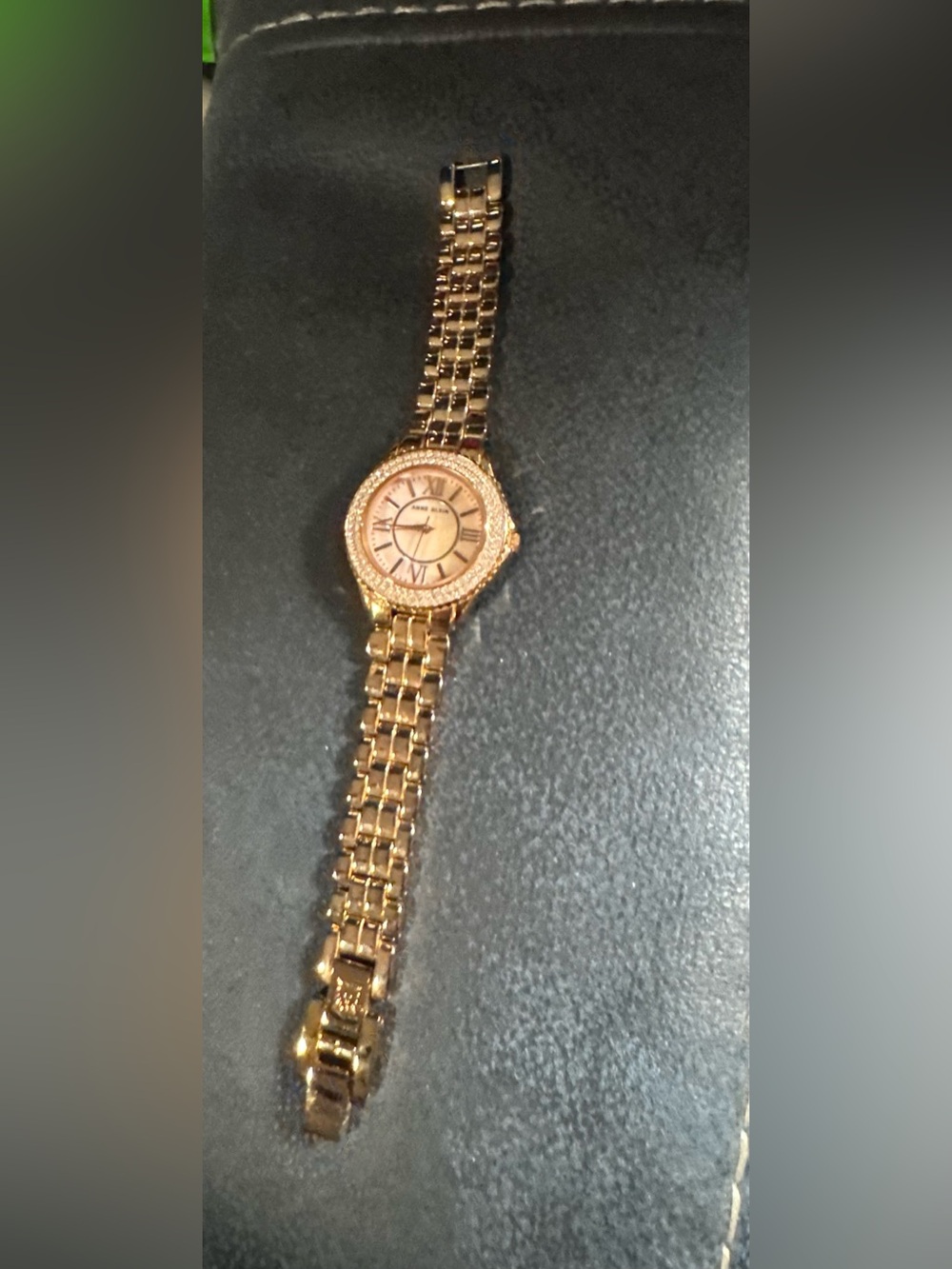 Anne Klein Rose Gold Crystal Bezel Women's Bracelet Watch